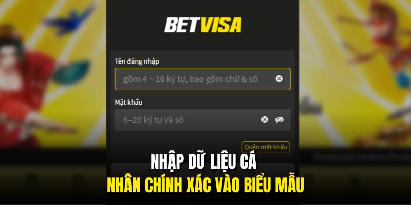 Nhập dữ liệu cá nhân chính xác vào biểu mẫu